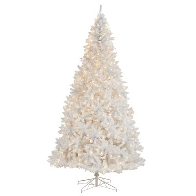 Nearly Natural 11-ft White Artificial Christmas Tree with 2720 Bendable Branches and 1000 LED Lights