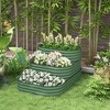 Okak Galvanized Steel Raised Garden Bed Kit, Open Bottom, 3-in-1 Modular Planter Boxes with Rubber Strip Edging for Backyard, Garden, Patio - 4 of 4