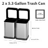 GustoWave 2x5.3 Gallon, Open Top 40L (2x20L) Dual Compartment Waste and Recycling Bins, Stainless Steel Trash Cans (Without Lids) - 2 of 4