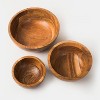 Mela Artisans Grava Acacia Wood Serving Bowl Set of 3 - 2 of 4