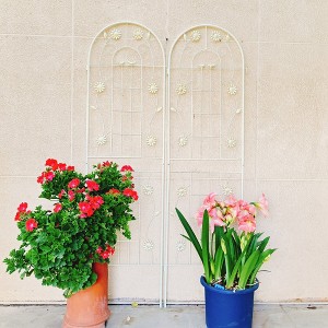 MOEPISY 2 Pack Metal Garden Trellis 71 inch x 19.7 inch Rustproof Trellis Cream White - 1 of 4