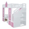 PAGED Full over Full Bunk Bed with Ladder, Wooden Bed Frame with Roof and Guardrail, Modern Loft Bed for Boy and Girl - 2 of 4
