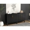 Vintage Fluted Sideboard Buffet with Adjustable Shelves, 31.5"W Storage Cabinet for Entryway Living Room-3irtyhousy - 3 of 4
