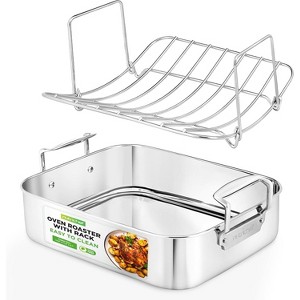 NutriChef 14" Roaster with Polished Rack - NCTURKSS78.5 - 1 of 4