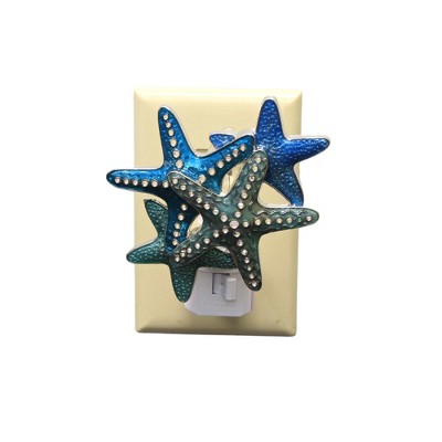 Home Decor 4.0" Blue Starfish Night Light Electric Sea Ocean Turquoise  -  Nightlights