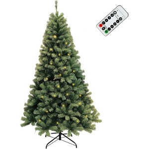 Artificial Christmas Tree, Fullness Artificial Fir Full Bodied Christmas Tree, 1350 Tips and Lights, Premium Artificial Pine Lighted Holiday - 1 of 4