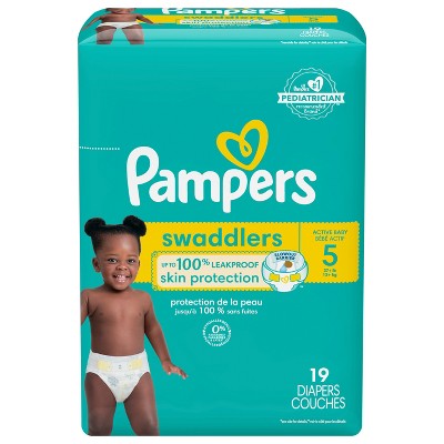 Pampers Swaddlers Active Baby Diapers, Size 5, 19 Count