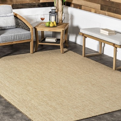 Nakia 4' x 6' Natural Brown Synthetic Indoor/Outdoor Area Rug