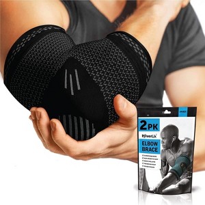 PowerLix 2-Pack Elbow Brace Compression Support Sleeve for Tendonitis, Elbow Treatment, & Workouts - 1 of 3