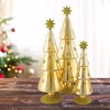 Cody Foster 14.5 Inch Festive Alpine Trees Gold Christmas Decorative Tree Set , Christmas Decor Stars Snowflakes Set 3 (3PC) - 2 of 4