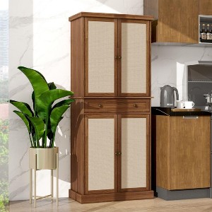 4 Door Kitchen and Dining Cabinet with 1 Drawer and 4 Adjustable Inner Shelves - Maison Boucle - 1 of 4