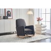 Nursery Rocking Chair with Adjustable Footrest,Cotton Linen Modern Glider with Side Pocket for Living Room or Bedroom-Baofuwish - 2 of 4