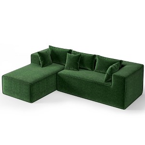 Modular l-Shaped Sectional Sofa, Chenille Upholstered Couch w/ Chaise, High Density Foam, No Assembly Required - 1 of 4