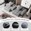 Whisen Modern Oversized Modular Sectional Sofa with 2 Ottoman, 2 Seat Sparkling Chenille Fabric and 4 Pillows, 4-Piece DIY Combination - 4 of 4