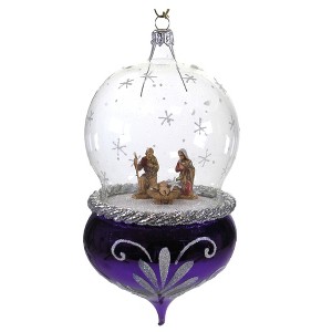 Italian Ornaments 7.0 Inch Nativity In Globe Ornament Italian Holy Family Tree Ornaments - 1 of 3