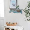 8"x32" Wood Scroll Wall Shelf Blue - Olivia & May: Rustic Open Shelving, No Assembly, Includes Mounting Hardware - 2 of 4