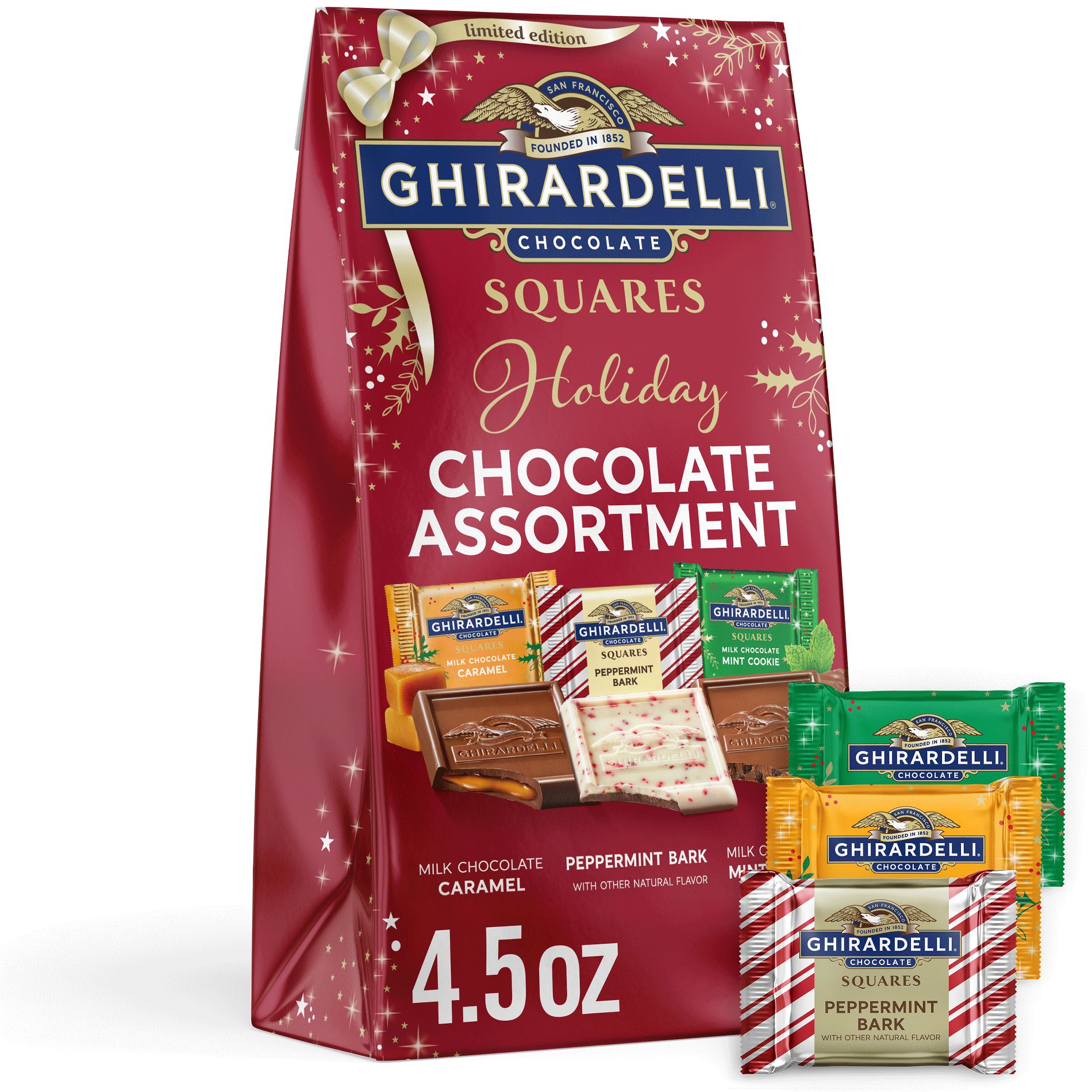 Ghirardelli Christmas Chocolate Assorted Squares Bag - 4.5oz