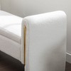 Velvet Fabric Storage Bench Bedroom Bench With Gold Metal Trim Strip For Living Room Bedroom Indoor,Light Gray - 2 of 4