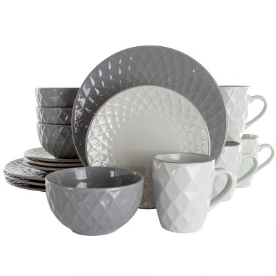 16pc Stoneware Tahitian Diamond Dinnerware Set - Elama : Target