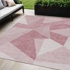Blush Pink And Ivory Geometric Washable Indoor Outdoor Area Rug - 2 of 4