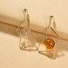 SOHI Women's Gold Abstract Drop Earrings - 2 of 3