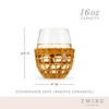 Twine Island Wine Glasses, Stemless Glassware with Seagrass Wrap Cover for Drinks or Water, Dishwasher Safe, 16 Oz, Set of 2, Beige - 3 of 4