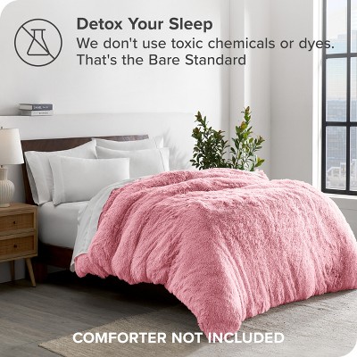 Light Pink Shaggy Faux Fur Twin/Twin XL Duvet Cover