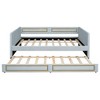NicBex Twin/Full Size Upholstery Daybed with Trundle for Bedroom,Living Room,Apartment,Blue - 4 of 4
