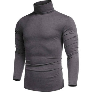 COOFANDY Men's Casual Slim Fit Turtleneck T Shirts Lightweight Basic Cotton Pullovers - 1 of 4