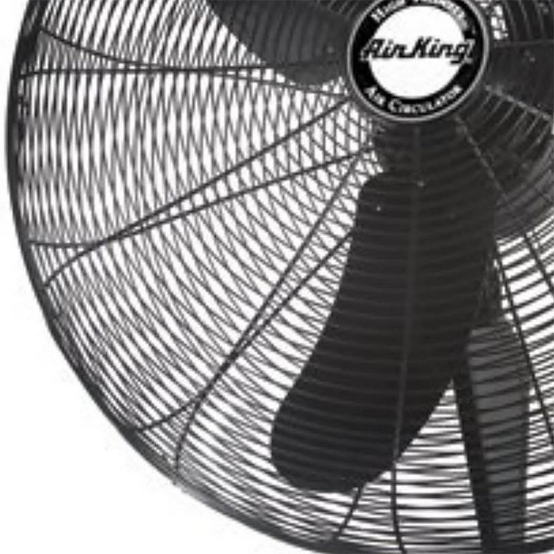 Air King 30 Inch 1/4 Horsepower 3-Speed Indoor Industrial 90-degree Oscillating Steel Wall Mount Fan for Schools, Gyms, Warehouses, and Plants, Black, 4 of 7