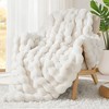 Itopfox Luxury Faux Rabbit Fur Throw Blanket, Super Heavy Warm Cozy Blankets for Couch Bed Sofa, Plush Fuzzy Elegant Soft Reversible Mink Blanket - 3 of 4