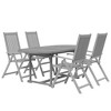 vidaXL Outdoor Patio Dining Set - Solid Acacia Wood, Extendable Table and Folding Chairs, Gray Wash Finish, Weather-Resistant - 3 of 4