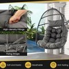 SUGIFT Egg Chair, Hanging Swing Chair, Outdoor Patio Wicker Egg Chair with Cushion, Gray - 4 of 4