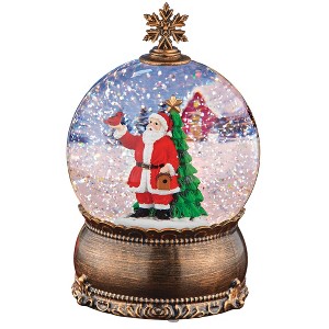 Collections Etc Hand-Painted Santa Claus Musical Snow Globe Decoration, Plays 8 Songs 4.5 X 4.5 X 7.5 - 1 of 2
