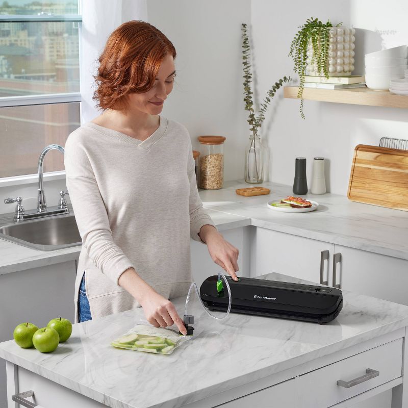 FoodSaver Space-Saving Vacuum Sealer with Bags and Roll Black, 5 of 7
