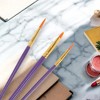 Unique Bargains 3-Piece Set of Pens Applicable Paint Type Oil Paint Brush Style Round Tip Brush Nylon Wood 6.77"-6.89"-6.85" 3Pcs - 2 of 3