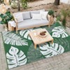 Outdoor Rug Modern Tropical Leaf Woven Carpet Waterproof Plastic Straw Rug, UV-Resistant Reversible Mat for Camping RV Porch Deck Balcony Beach - 2 of 4
