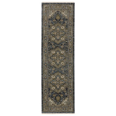 Oriental Weavers Aberdeen 1144Q Blue/ Taupe Indoor Area Rug - 2'3" x 7'6"