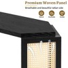 PAGED Arrow-Shaped Console Table with Woven Cane Panel, Ash Veneer Entryway Table with Open Shelf, Rattan Entryway Sofa Side Table - 3 of 4