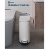 2.6 Gal/10 L Stainless Steel Bathroom Trash Can with Lid, Ultra-Thin Waterproof Trash Can Suitable for Bedroom, small walk-in metal trash can - 4 of 4