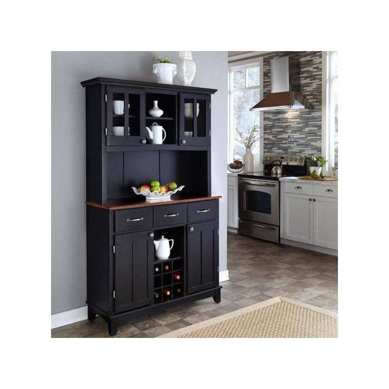 Buffet with 2 Door Hutch Wood/Black/Cherry - Home Styles, 4 of 8