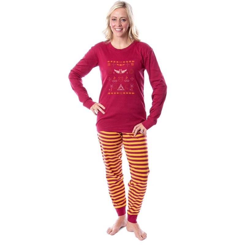 Harry Potter Gryffindor Sweater Sleep Tight Fit Family Pajama Set, 3 of 6
