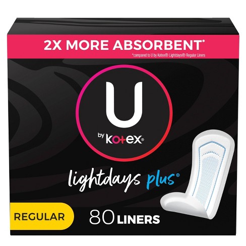 U By Kotex Lightdays Plus Unscented Panty Liners Regular 80ct Target