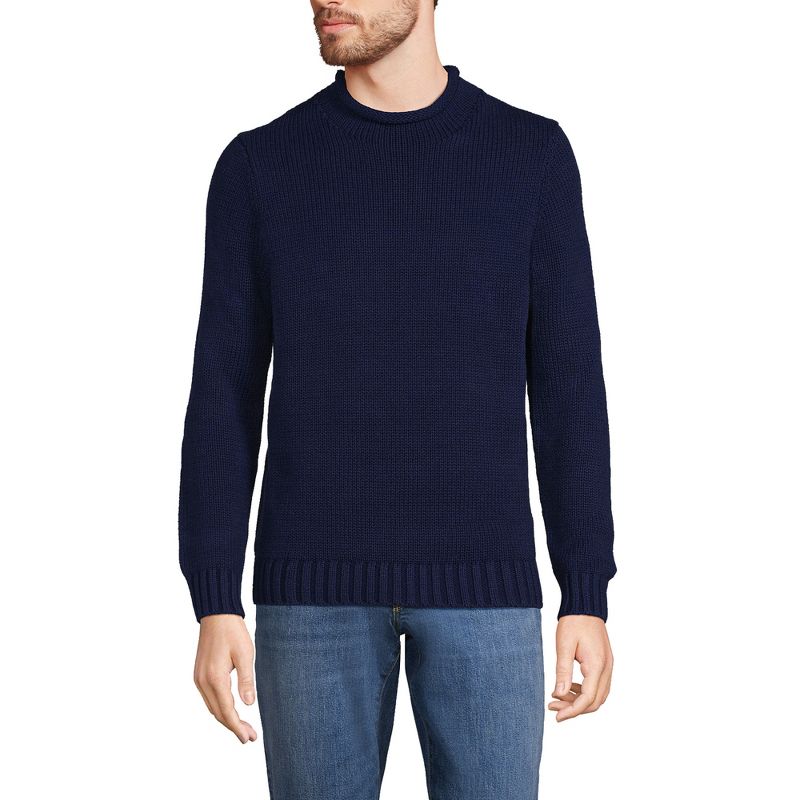 Lands' End Men's Cotton Drifter Rollneck Sweater, 1 of 6