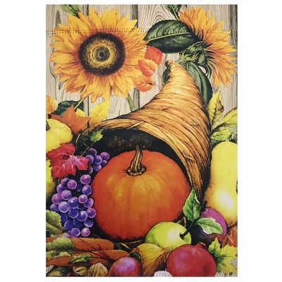 Northlight Cornucopia and Flowers Autumn Harvest Flag 12.5" x 18-Inch"