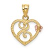 Black Bow Jewelry 14k Two Tone Gold Grace Collection 15mm Heart Initial S Pendant - 3 of 4