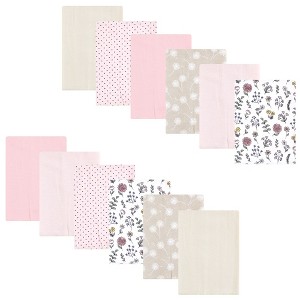 Luvable Friends Hudson Baby Flannel Burp Cloths 12pk Set - 1 of 2