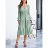Coolmee Women's Bohemian Dress Casual Long Sleeve V Neck Dress Floral Flowy Maxi Dresses Tiered Cocktail Dress - 3 of 4