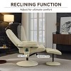 Faux Leather Massage Recliner Chair with Ottoman,360° Swivel Recliner Chair with 5-Point Vibration Massage,Home Office Recliner Chair-Coolbibila - 2 of 4