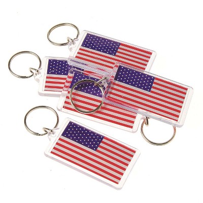 U.S. Toy US Flag Keychains Pk12